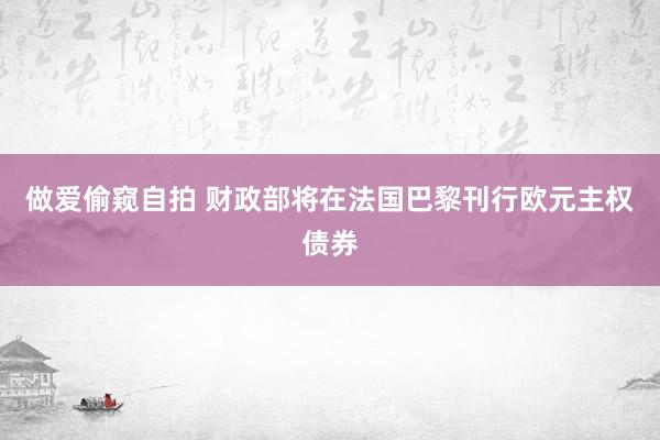 做爱偷窥自拍 财政部将在法国巴黎刊行欧元主权债券