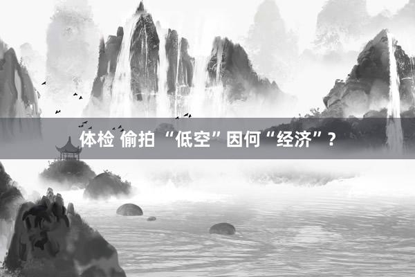 体检 偷拍 “低空”因何“经济”？