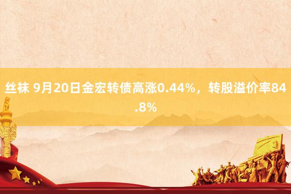 丝袜 9月20日金宏转债高涨0.44%，转股溢价率84.8%