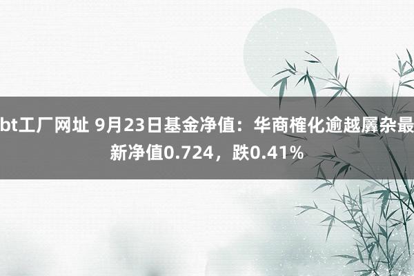 bt工厂网址 9月23日基金净值：华商榷化逾越羼杂最新净值0.724，跌0.41%