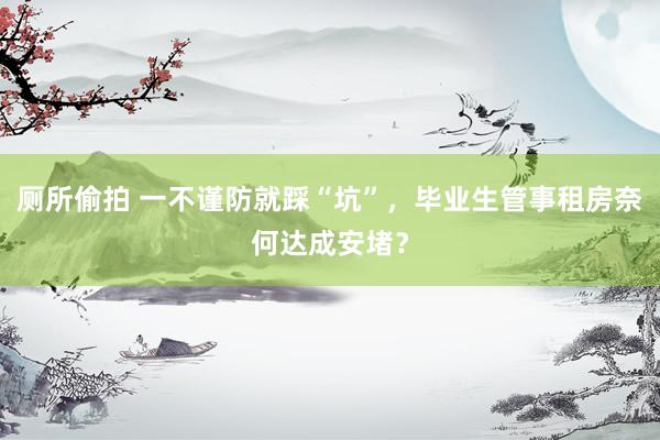 厕所偷拍 一不谨防就踩“坑”，毕业生管事租房奈何达成安堵？