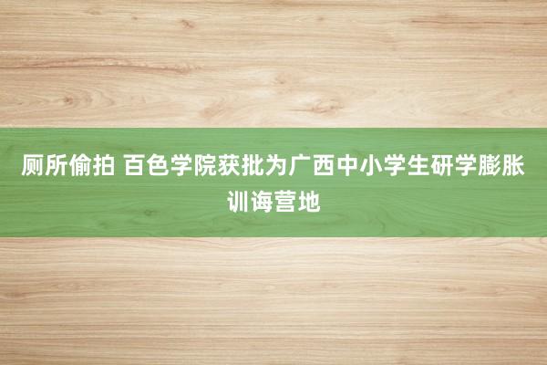 厕所偷拍 百色学院获批为广西中小学生研学膨胀训诲营地