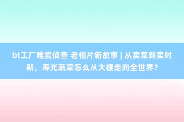 bt工厂唯爱侦查 老相片新故事 | 从卖菜到卖时期，寿光蔬菜怎么从大棚走向全世界？