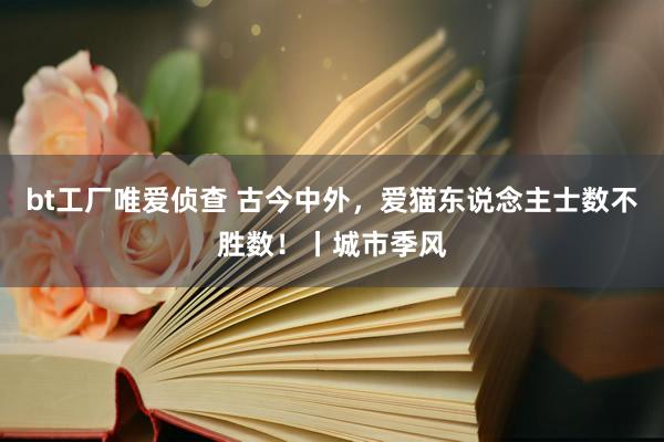 bt工厂唯爱侦查 古今中外，爱猫东说念主士数不胜数！丨城市季风