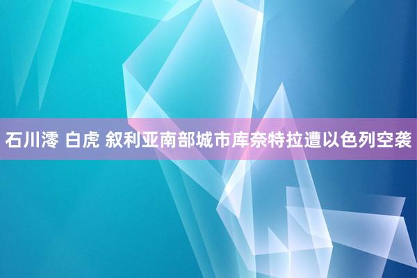 石川澪 白虎 叙利亚南部城市库奈特拉遭以色列空袭