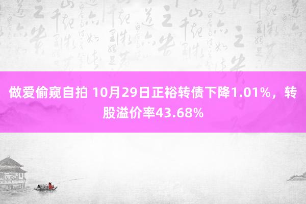 做爱偷窥自拍 10月29日正裕转债下降1.01%，转股溢价率43.68%