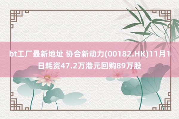 bt工厂最新地址 协合新动力(00182.HK)11月1日耗资47.2万港元回购89万股