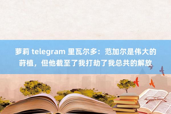 萝莉 telegram 里瓦尔多：范加尔是伟大的莳植，但他截至了我打劫了我总共的解放