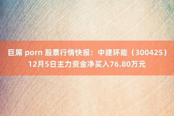 巨屌 porn 股票行情快报：中建环能（300425）12月5日主力资金净买入76.80万元