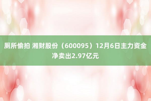 厕所偷拍 湘财股份（600095）12月6日主力资金净卖出2.97亿元