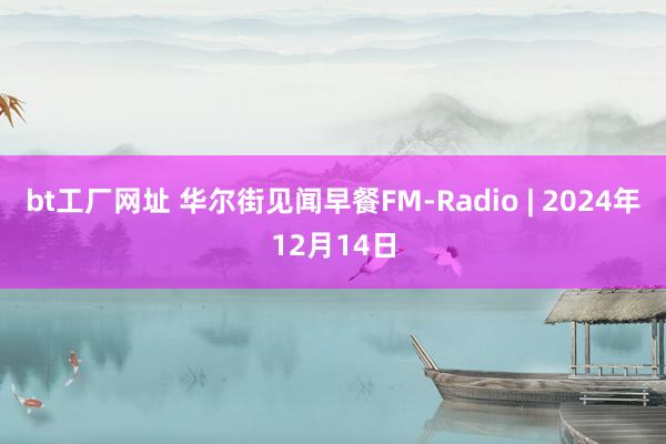 bt工厂网址 华尔街见闻早餐FM-Radio | 2024年12月14日