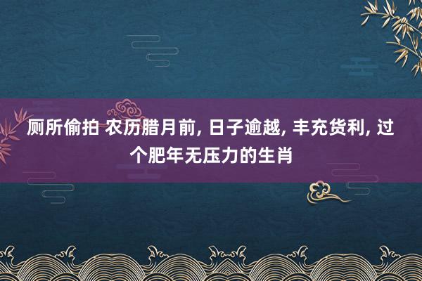 厕所偷拍 农历腊月前， 日子逾越， 丰充货利， 过个肥年无压力的生肖