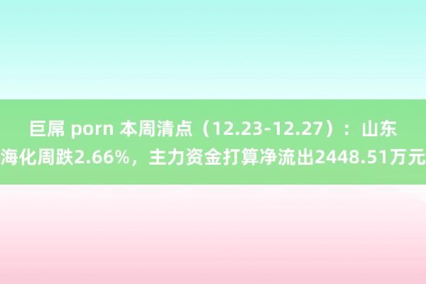 巨屌 porn 本周清点（12.23-12.27）：山东海化周跌2.66%，主力资金打算净流出2448.51万元