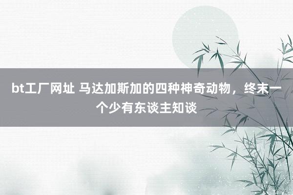 bt工厂网址 马达加斯加的四种神奇动物，终末一个少有东谈主知谈