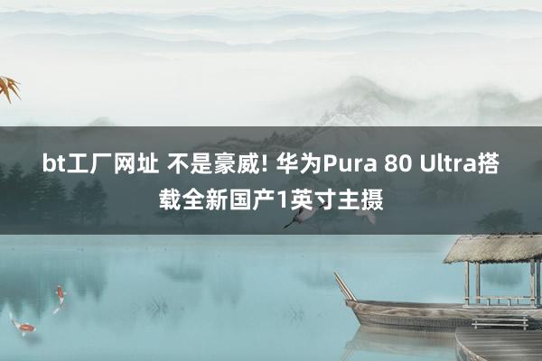 bt工厂网址 不是豪威! 华为Pura 80 Ultra搭载全新国产1英寸主摄